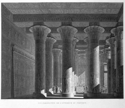 Perspective view of the portico interior, Esne (Latopolis) plate 83 from Vol I of 